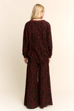 LEOPARD PRINTED EASY TOP AND WAIST LEG PANTS SET