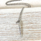Spike necklace clear crystals stainless steel non tarnish