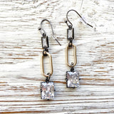Mixed metal paperclip earrings