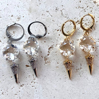 Spike crystal earrings
