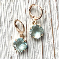 Aqua blue crystal earrings