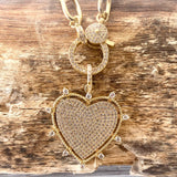 Sparkly heart statement necklace