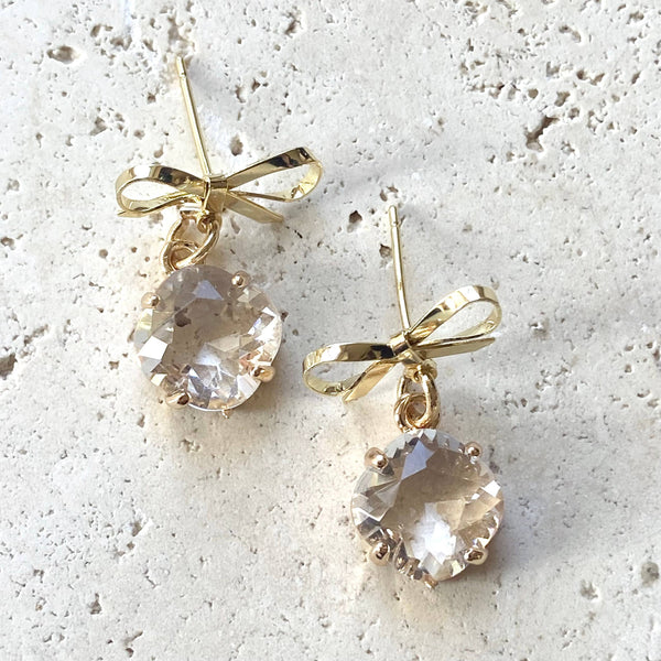Bow earrings w/ ribbon