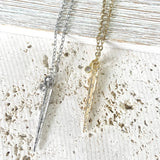 Spike necklace clear crystals stainless steel non tarnish