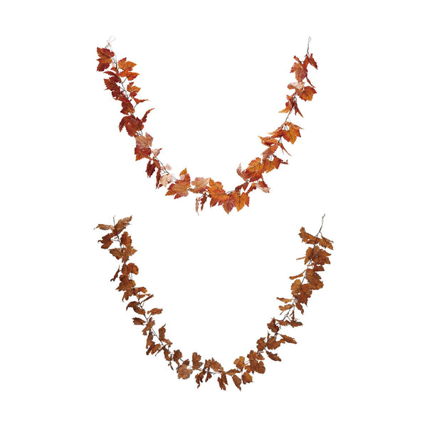 72"L x 6"H Faux Leaf Garland, 2 Colors