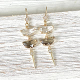 Gemstone Drop Statement Earrings – Mixed Crystal Styles