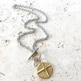 Cross heart reversible necklace