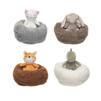 Plush Animal w/ Mini Bean Bag, 4 Styles, Set of 2