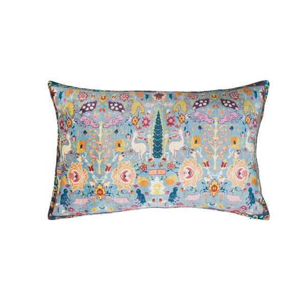 24"L x 16"H Cotton Blend Velvet Printed Lumbar Pillow