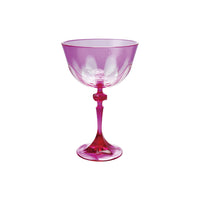 12 oz. Acrylic Stemmed Wine Glass with Design, Fuchsia Color