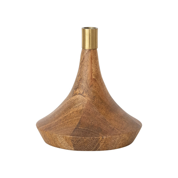 Mango Wood & Metal Taper Holder (Holds 1/2" Taper)