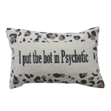 Cotton Velvet Embroidered Lumbar Pillow with Animal Print Pattern