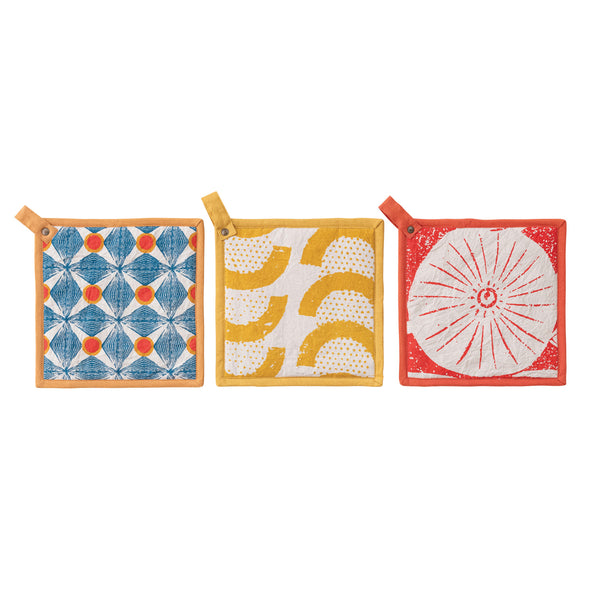 Cotton Pot Holder w/ Pattern, 3 Styles