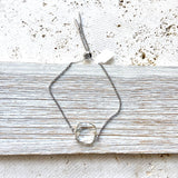 Silver Crystal quartz slider bracelet