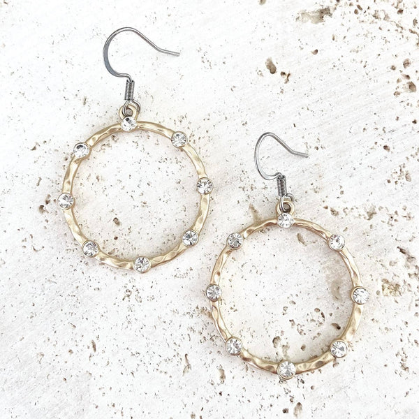 Crystal Earring edgy boutique hoop circle salon jewelry