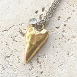 Hammered heart necklace