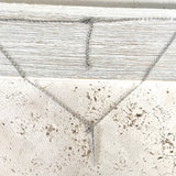 Spike necklace clear crystals stainless steel non tarnish
