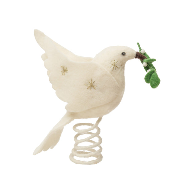 Wool felt dove tree topper