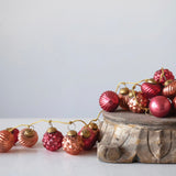 Pink/Red Mercury Glass Garland lg