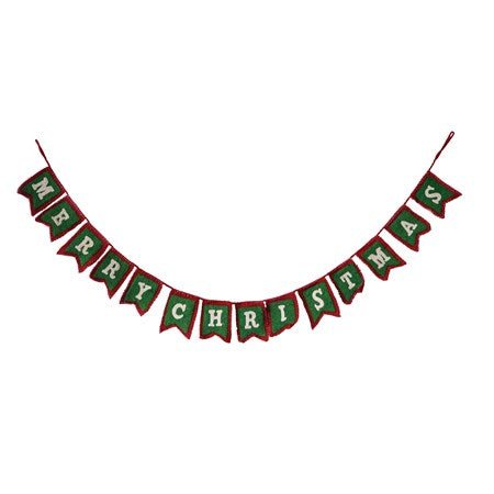 Merry Christmas banner red & green