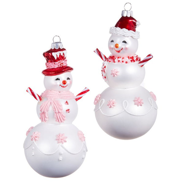 6.25 Peppermint Snowman Ornament