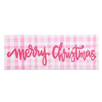 21.5 Pink Gingham Merry Christmas Print