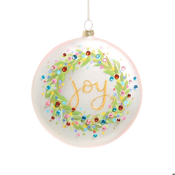 5 Confetti Joy Wreath Disc Ornament