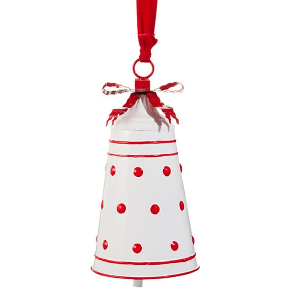 11.25 White with Red Polka Dot Bell