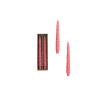 Unscented Tree Shaped Taper Candles in Box, Pink, Set of 2