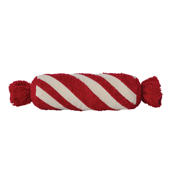 Cotton Velvet & Faux Sherpa Candy Shaped Bolster Pillow