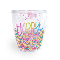 Happy acrylic wine glass