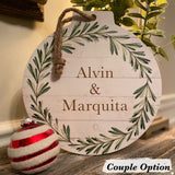 Engraved Wreath Ornament Sign